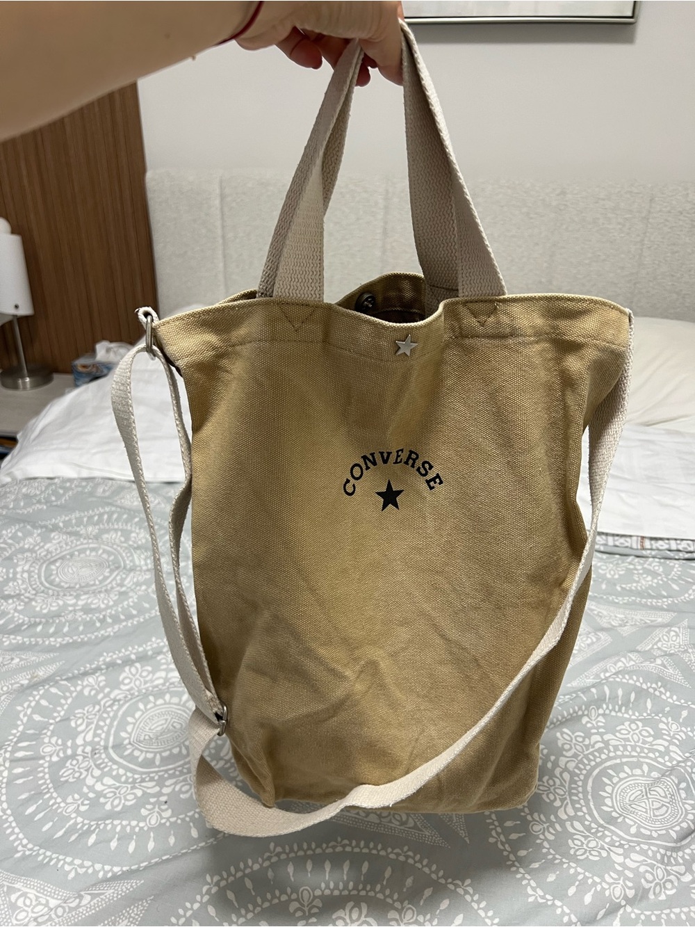 Converse Canvas Tote in Mustard Yellow with Cream Straps